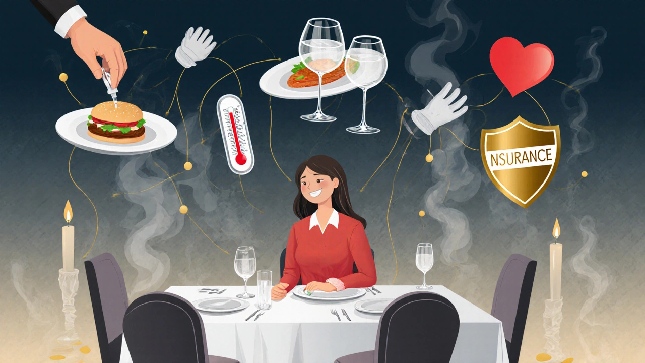 Абстрактная иллюстрация невидимых элементов банкета: контроль качества, безопасность и эмоциональная ценность.