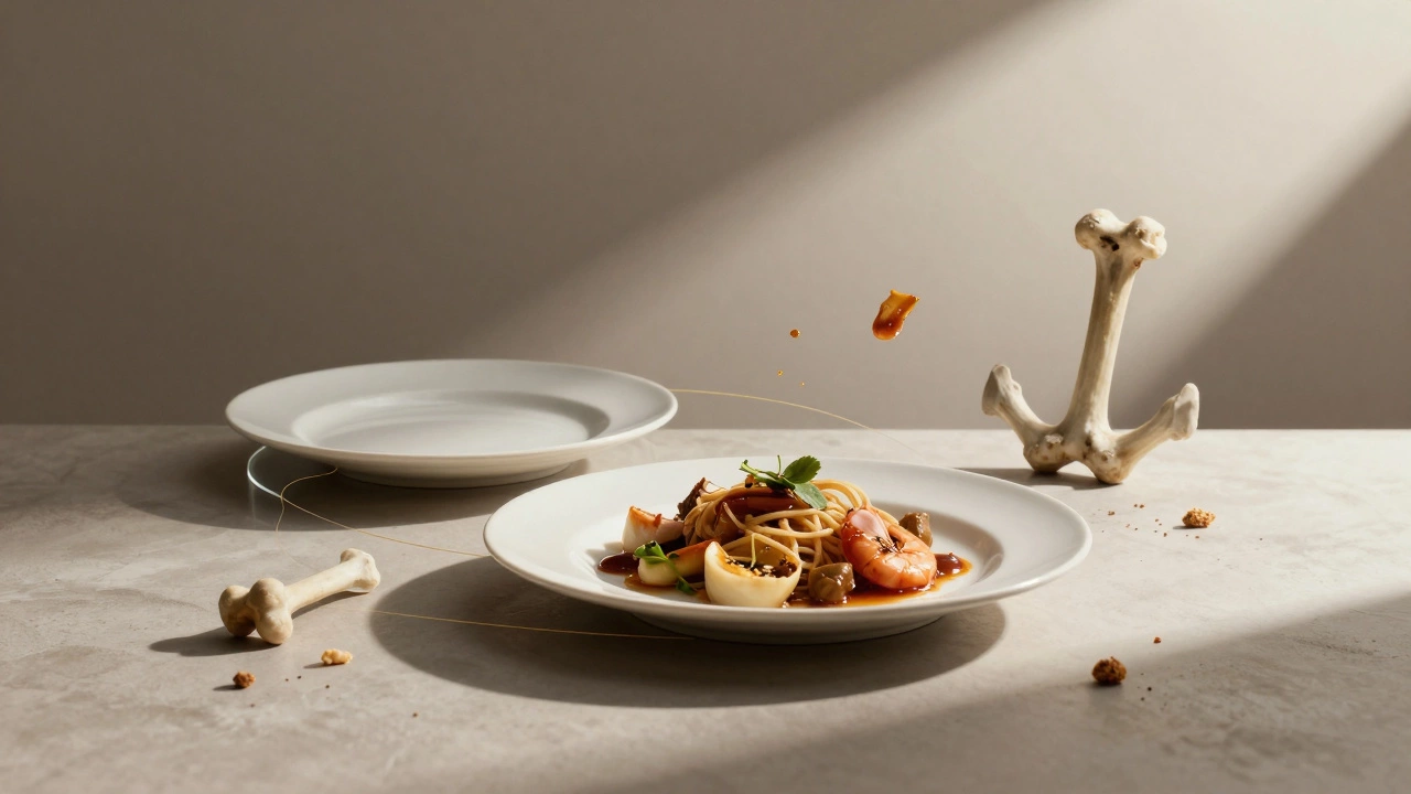 Концептуальное изображение двух тарелок как символа уважения к еде и гостям.